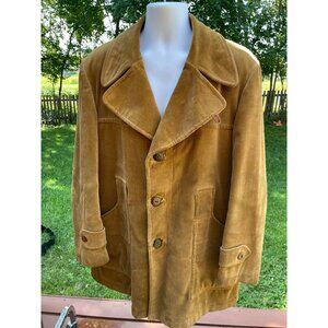 Vintage Cortefiel Corduroy Jacket Mens 42 Brown Button-Up Coat Distressed Spain